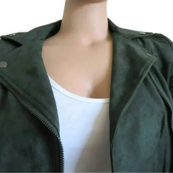 KUT from the KLOTH Jeans Women Quinn Vegan Suede Moto Jacket Top Size XS NWT - Picture 5 of 9
